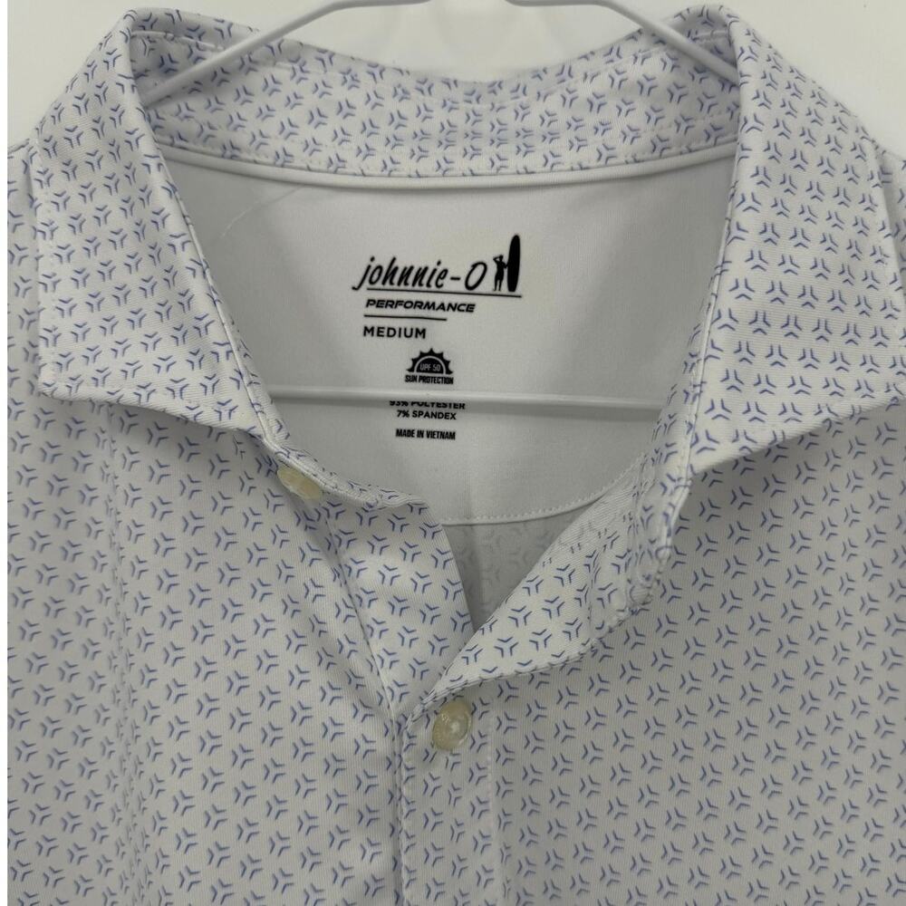 johnnie-O Performance Mesh Golf Polo Blue Print Medium - Picture 7 of 11